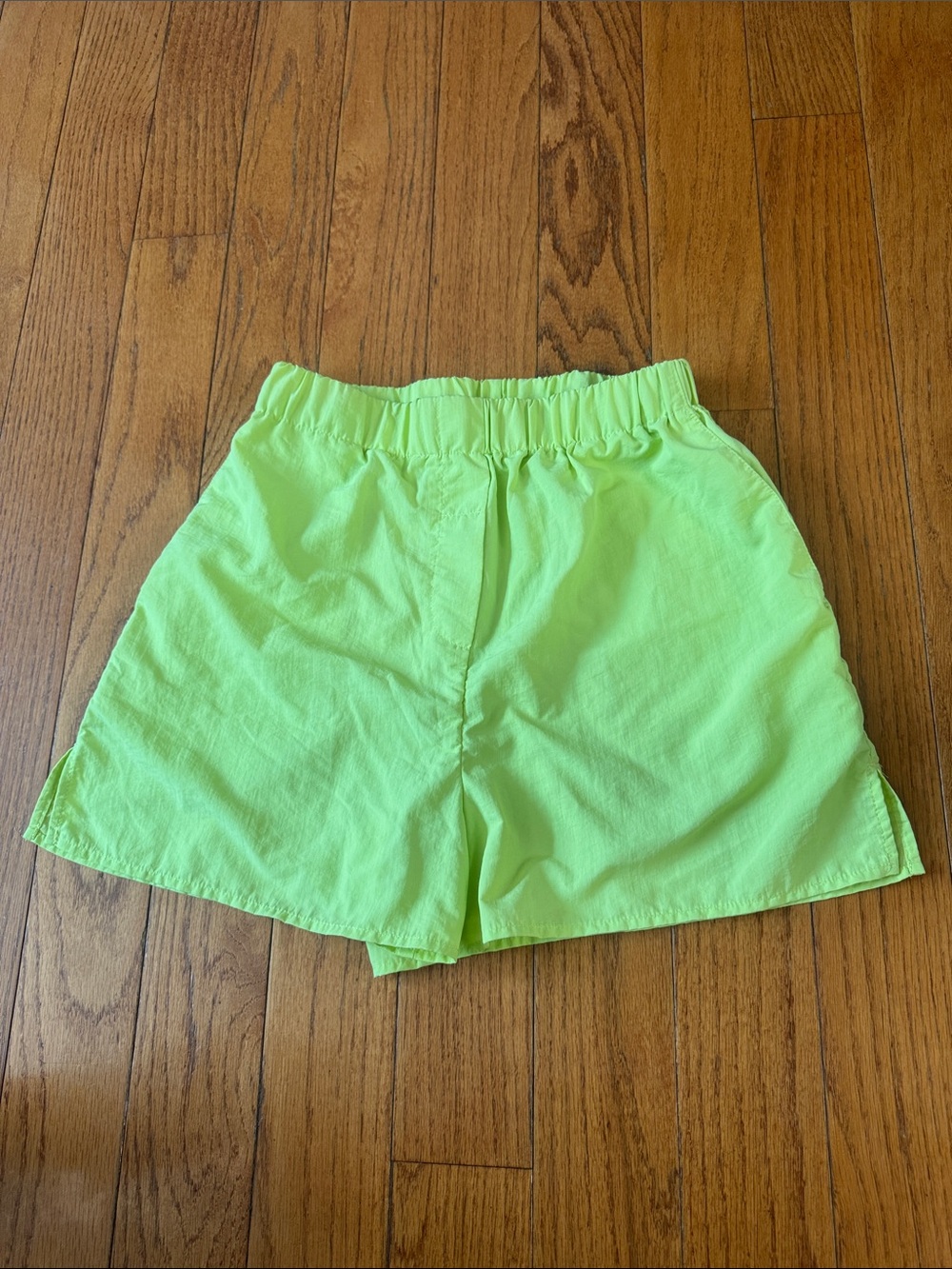 Topshop Lime Green Elastic Waist Shorts